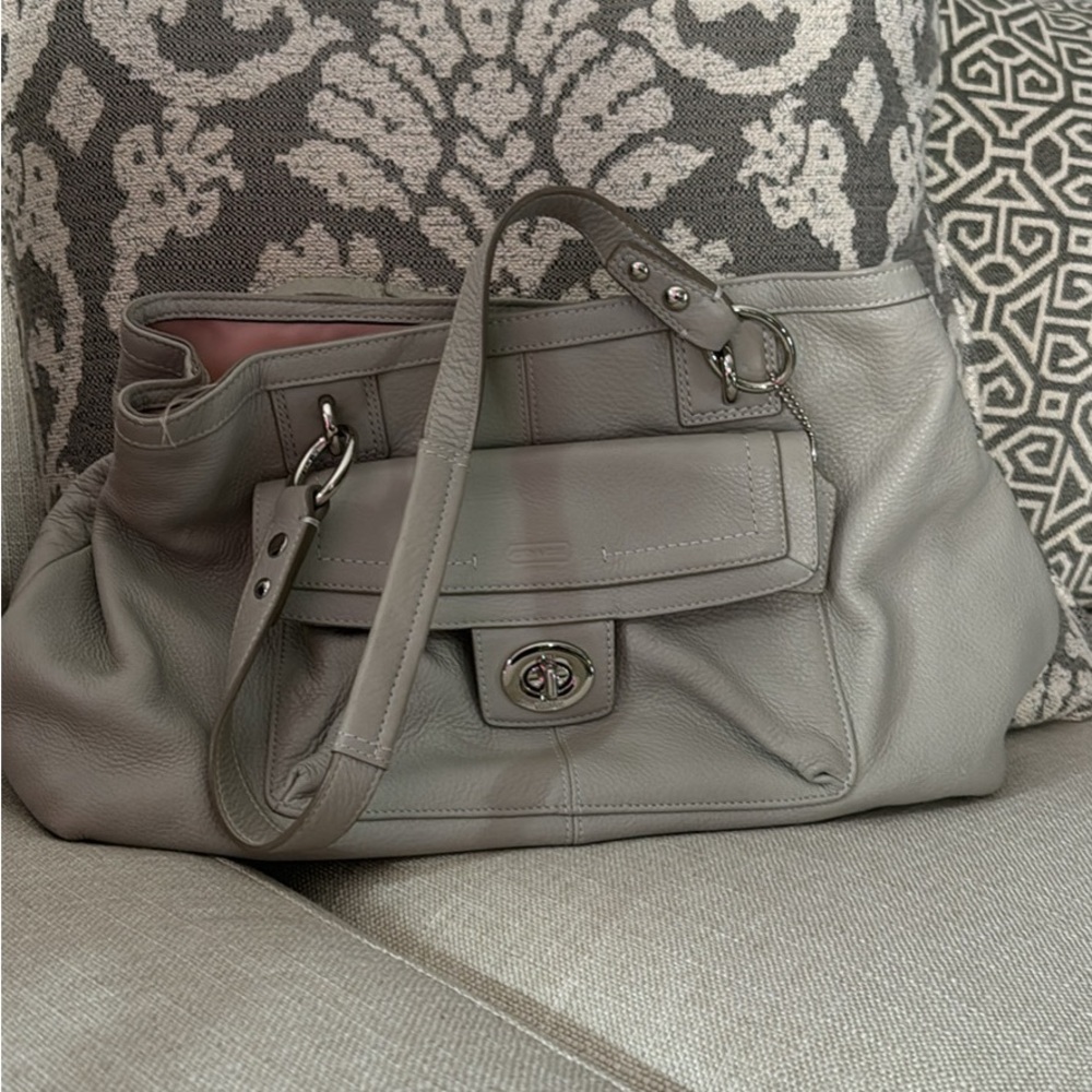 White/Sand Coach handbag